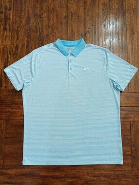 NIKE Men's Golf Standard Fit Dri-FIT Striped Polo Shirt. Plus Size XXL